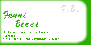 fanni berei business card